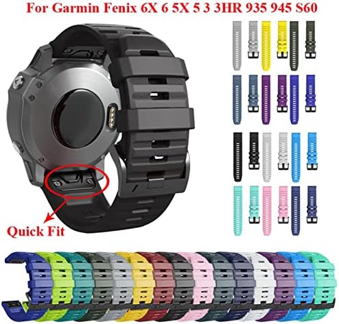 Kossma 26 22 ממ כושר מהיר שעון שעון עבור Garmin Fenix ​​7 7x 6x 6Pro Watch Silicone Silicone Easy