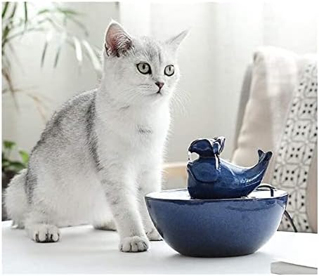 מתקן מים לחיות מחמד מזרקות שתייה אוטומטיות לחתולים, מזרקת מים קרמיקה לחיות מחמד עם משאבה שקטה לשתיית