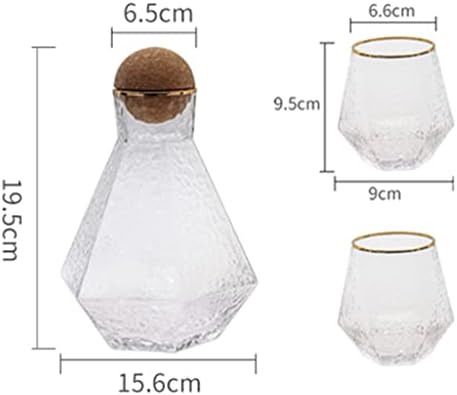 SDFGH 1 סט זכוכית גיאומטרית סיר מים פשוט מיץ בית פשוט קומקום קומקום מגניב סיר מים כוס וכוס