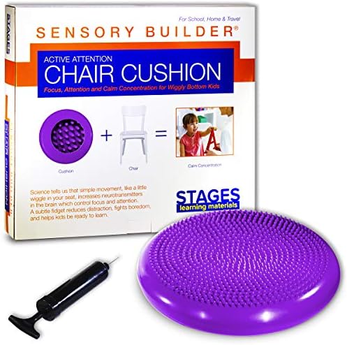 שלבים למידה חבילת כיתת בונה חושית של 10 כרית כיסא תשומת לב פעילה למושב ילדים תחתון מתנועע סגול 13 איקס 2.5-חבילת