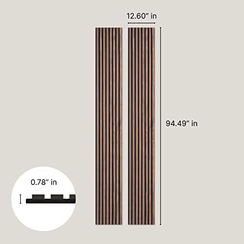 שני לוחות עץ אקוסטיים פורניר קיר לוחות-אגוז טבעי / 94.49 על 12.6 כל אחד / ציפוי אטום לרעש / עיצוב קליטת קול פנים