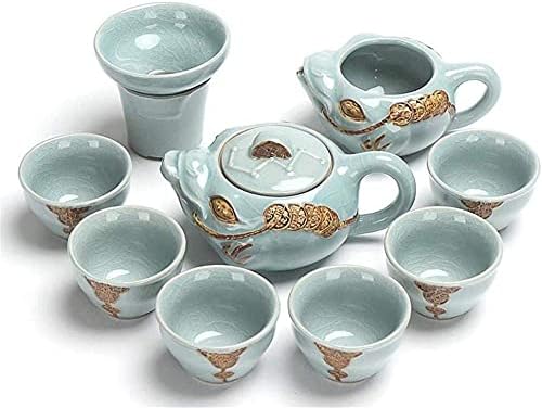 Lianxiao - ערכות תה עם קומקום Teapot Teapot Teapot עם קופסא קרמיקה קונג פו תה סט קיבולת גדולה Simply Set