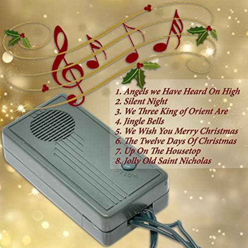תמצית חג - סט של 140 אורות חג מולד מוזיקליים רב -צבעוניים מקורה - מנגן 25 שירי חג קלאסיים - 8