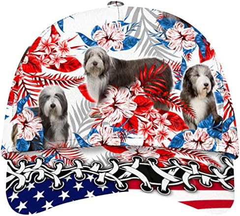 מזוקן קולי אמריקאי דגל טרופי דפוס קלאסי כובע מזוקן קולי כלב מחמד קלאסי כובע בייסבול כובע