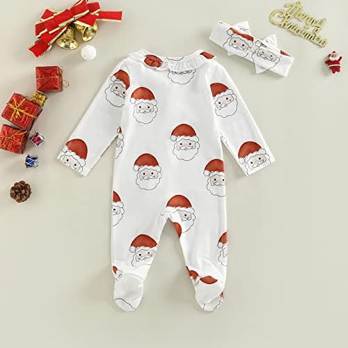 Niceclould יילוד תינוקת ילד חג המולד חתיכה אחת רומפר סרבל שרוול ארוך משחקי בגד גוף בגדים בגדים חורפים