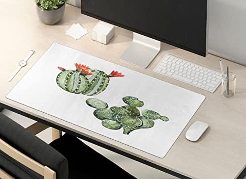 כרית עכבר מחשב של אמבסון קקטוס, ציור צבעי מים עיצוב נושאים אמנות בוטנית פרחים פורחים, מלבן ללא