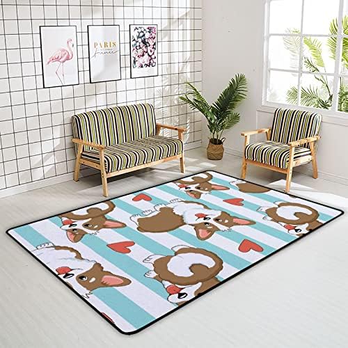 זוחל שטיח מקורה משחק מחצלת כלבים מקסימים ולבבות חמודים לסלון חדר שינה חינוכי חינוך חינוכי שטיחים שטיחים 60x39in
