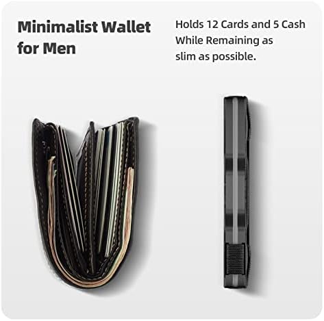מתכת ארנק עבור גברים רזה מינימליסטי חסימת כיס קדמי סיבי פחמן ארנק כרטיס מחזיק עם מזומנים רצועת כסף קליפ