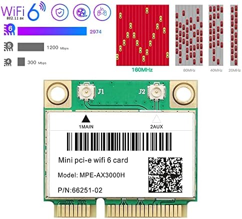 MPE-AX3000H WIFI 6 כרטיס אלחוטי פס כפול 802.11AX HAME MINI PCI-E WIFI כרטיס PCI EXPREAT