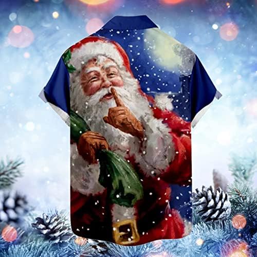 חולצות חג המולד של Beuu לגברים, מצחיק 3D חג המולד סנטה קלאוס מודפס צמרות מודפס