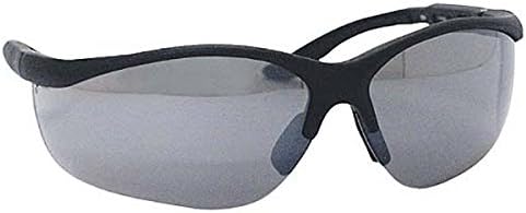 Porter 3300 סדרת ניילון משקפי בטיחות מגן, עדשת מראה כסף, מסגרת שחורה