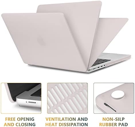 Cissook Beige Case עבור MacBook Pro 14 אינץ 'מארז 2021-2023 דגם שחרור A2242 M1 A2779 M2 עם מזהה מגע, מארז