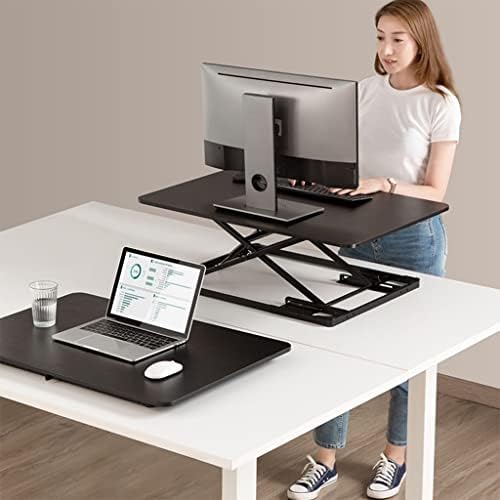 עומד שולחן ממיר, 6 הילוך גובה מתכוונן מחשב התעצמות מסגרת, שולחן תחנת עבודה עבור מחשב צג מסך, מקלדת,