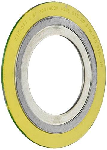 Sterling Seal and Supply, Inc. API 601 9000IR3316GR300 אטם פצע ספירלי עם טבעת פנימית של 316SS, 3 גודל צינור