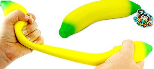 JA-RU סופר נמתח בננה נמתחת וצרור הכדור הקופצני קושרים צעצוע להקלה על לחץ לילדים ומבוגרים. נמתח