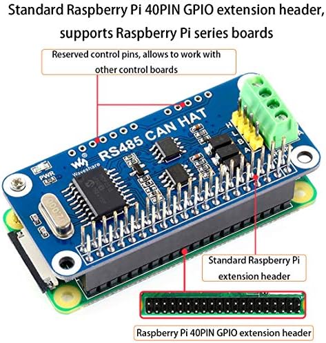 עבור Raspberry Pi, RS485 CAN כובע עבור PI 4B/3B+/3B/2B/B+/A+/ZERO/ZERO W/WH, תקשורת למרחקים ארוכים באמצעות RS485/CAN