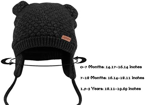 ג'ויינגוו רך וחם סרוג פעוט כובע דוב חמוד כובע כפה לתינוק עם דש אוזניים