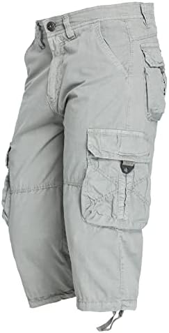 מכנסי מטען של Dongd Mens 3/4 מכנסי Capri Relaxted Capry ארוכים מתחת למטען הברך קצר
