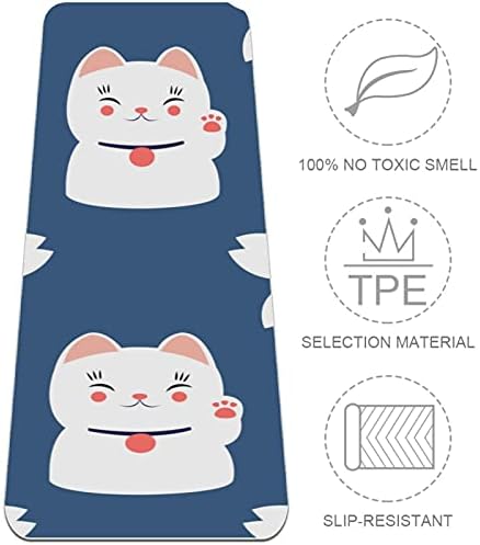סיבזה יפן קריקטורה מזל חתול פריחת דובדבן פרימיום עבה יוגה מחצלת ידידותי לסביבה גומי בריאות & מגבר;