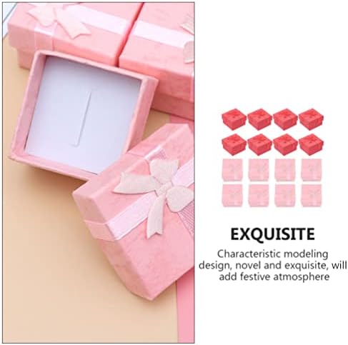 קופסאות תכשיטים לנייר קרטון של זרודקו קופסאות נייר קופסאות ריבוע: 24 יחידות טבעת אדומה קופסת קופסת קופסת קופסת