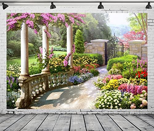 בד Beleco 20x10ft רומנטי רקע גינה של אביב לתמונות פרחים פרחים צבעוניים צמחים סודי גן צילום רקע רקע