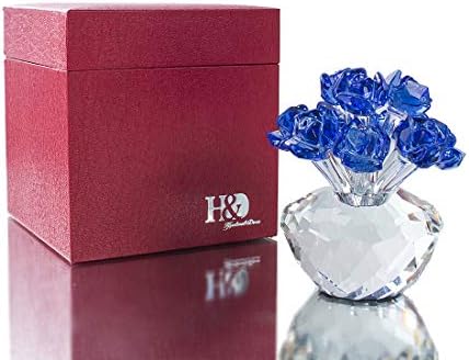H&D Hyaline & Dora Blue Crystal פריחת פרחי פרחי פרחי פרחים קישוט