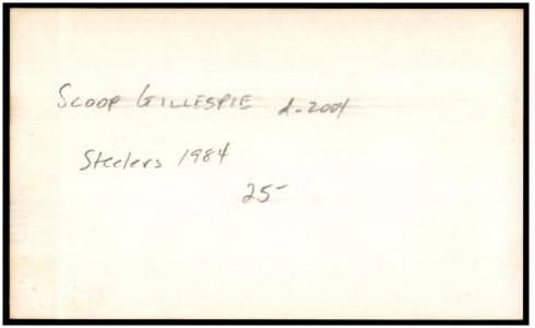 סקופ גילספי חתם על כרטיס אינדקס 3 על 5 עם חתימה 1984 סטילרס ד:2004 87294-חתימות חתוכות