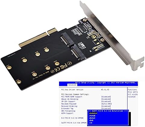 Chenyang DUAL 2X NVME M.2 AHCI ל- PCIE EXPRESS 3.0 GEN3 X8 X16 PAID כרטיס VROC RAID0 מתאם Hyper