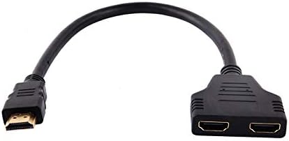 Akozon HDMI Splitter Splitter מתאם כבל HDMI מפצל 1 ב -2 HDMI זכר 1080p עד HDMI כפול נקבה 1 עד 2 כיווני HDMI