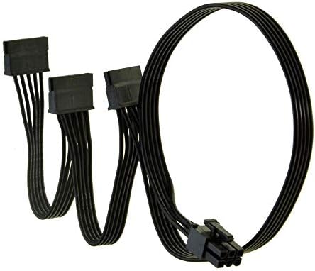 Zahara PSU Modular PCI-e 6pin עד 3 SATA 15 pin אספקת חשמל החלפת כבלים עבור 80 סמ עונתיים