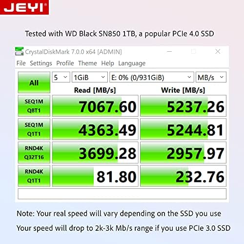 JEYI RGB NVME M.2 SSD ל- PCIE X16/X8/X4 מתאם מתאם עם קירור אלומיניום