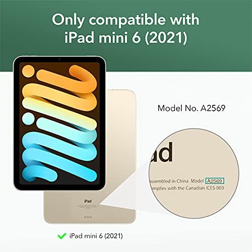 מגן מסך ESR התואם ל- iPad mini 6 2021, תואם ל- iPad Mini 2021 דור 6, 2 חבילה, מגן מסך זכוכית מזג, HD Clear,