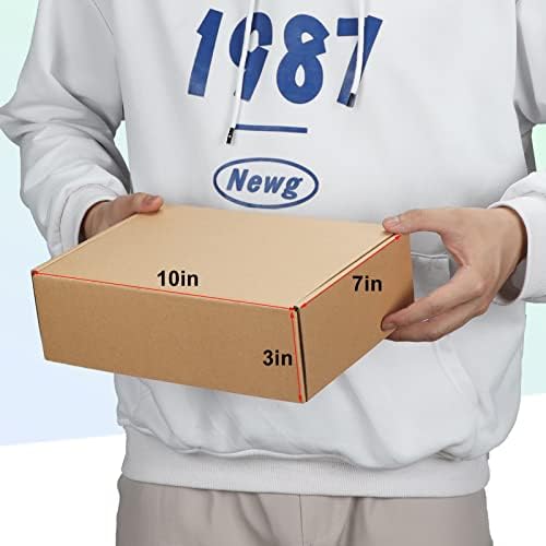 מברודי 10 על 7 על 3 אינץ ' קופסאות משלוח מארז של 25, קופסת קרטון גלי לאריזת דיוור ספרות מיילר