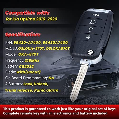 מפתח מפתח עבור קיה פורטה 2014 2015 תעודת זהות: אוסלוקה-870ט מספר דגם. אוקה-870 ט 4 כפתורים
