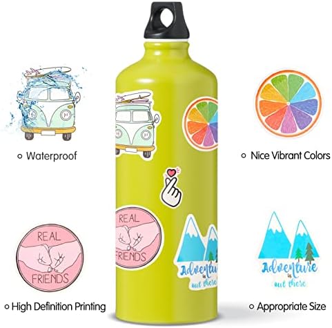 מדבקות WWW לבקבוקי מים, מדבקות ויניל חמודות, מדבקות אסתטיות אטומות למים, מדבקות לשימוש חוזר קריר