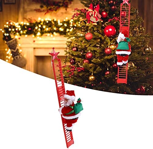 תליון עץ חג המולד, סולם טיפוס מעודן קישוט לחג המולד חשמלי אטרקטיבי לפסטיבל למסיבה לסלון