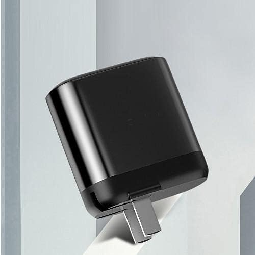 מטען Boxwave תואם לפייסבוק פורטל Go - PowerDisplay PD WALL CHARGER עבור פורטל פייסבוק GO - Jet Black