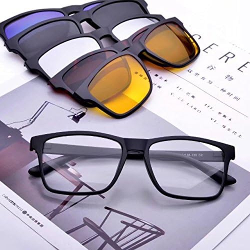 JCERKI משקפי שמש מקוטבים משקפי קריאה עדשות +4.75 חוזקות TR90 משקפי מסגרת קלים משקפיים עם 5 עדשות להחלפה