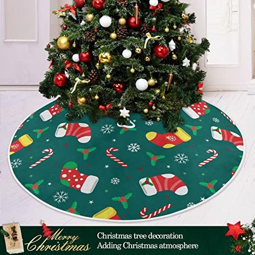 Oarencol חג המולד סוכריות מתנות הולי משאיר פעמונים חצאית עץ חג המולד 36 אינץ 'חג המולד של מסיבת