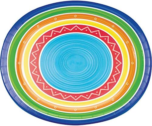 המרה יצירתית של צלחות סגלגל קיץ, 10 x 12, רב צבעוני