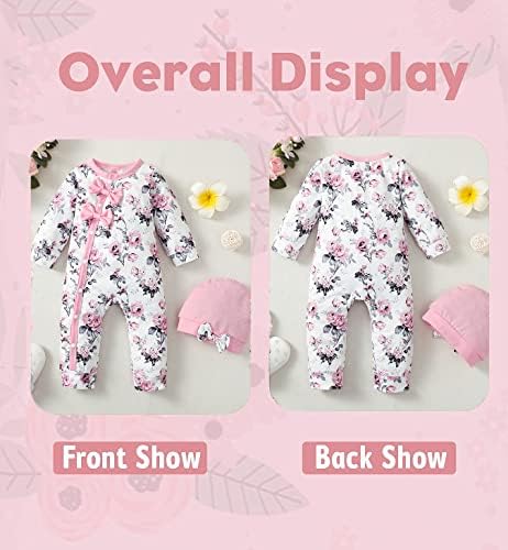 Happidoo בגדי ילדות יילוד תלבושת תינוקת תלבושת פרחונית רומפר שרוול ארוך סרבל פרח