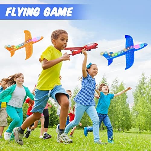 צעצועים לצעצועים למטוס בנים-3 חבילות משגר מטוסים צעצועים, משחקים מעופפים חיצוניים צעצועים לילדים, הובלת קצף