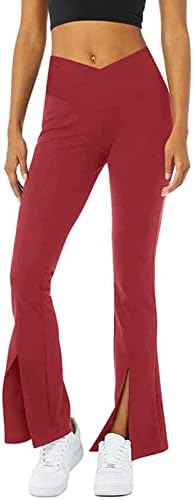 מכנסיים ישרים מוצקים עם כיסים מותניים גבוהים מותניים אלסטיים מכנסי רגל מתרחבים מכנסיים ספורט לפילאטיס
