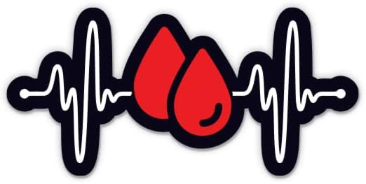 מדבקה דם פעימות לב - מדבקת מחשב נייד 5 - ויניל אטום למים לרכב, טלפון, בקבוק מים - מדבקות פלוטומיה של פלוטומיסט