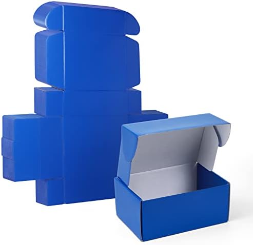 קופסאות משלוח כחולות בגודל 9 על 6 על 4 אינץ', 25 מארז