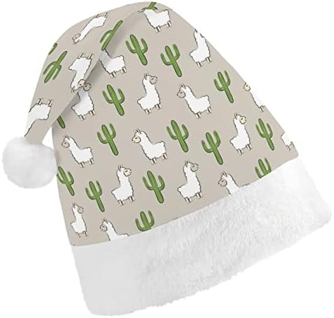 חמוד הלמה קקטוס חג המולד כובע סנטה קלאוס כובעי קצר קטיפה עם לבן חפתים לגברים נשים חג המולד חג מסיבת קישוטים