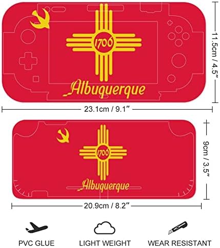 אלבוקרקי בניו מקסיקו דגל ארהב דגל עיצוב עור מגן מלא עיצוב מדבקות מדבקות מדבקות תואמת למתג ו- Switch Lite