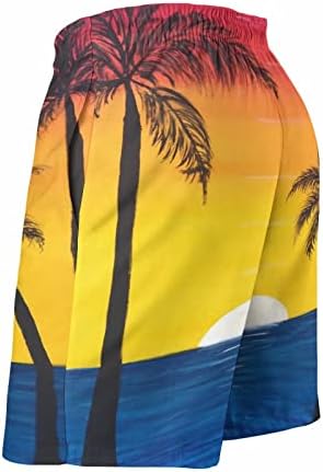 בגדי ים של גזעי שחייה של גברים חליפות רחצה בהוואי הדפס טרופי חוף מכנסיים קצרים מכנסיים רופפים