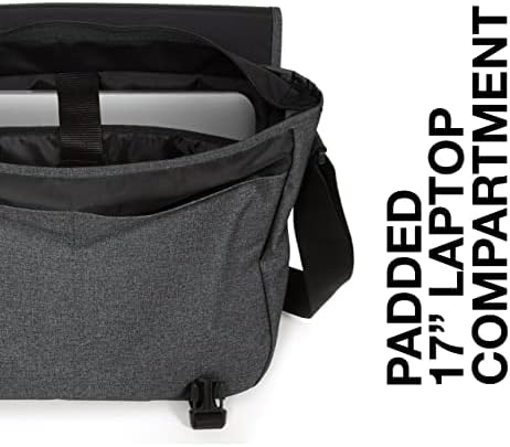Eastpak - ציר + תיק שליח - תיק מחשב נייד לנסיעות, עבודה או תיק ספרים - ג'ינס שחור