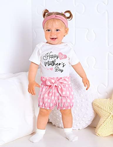 פון קיליזו יום אמהות יום תינוקת תלבושת יילוד תינוקות תינוקות בוגד שרוול קצר מכנסיים קצרים עם בגדי